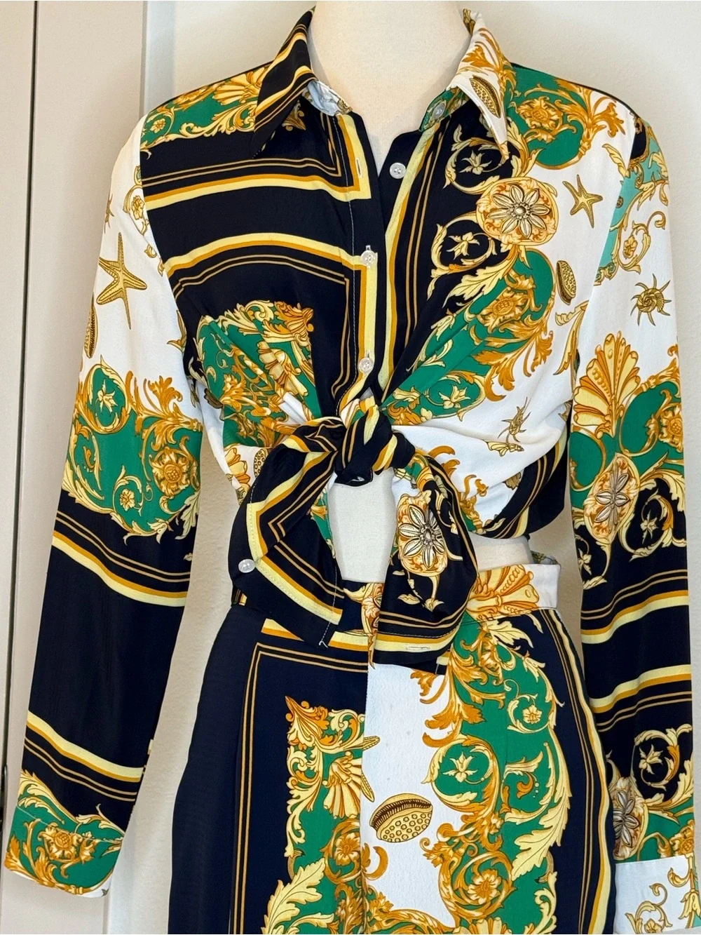 Women's Green & Black Printed Jumpsuit Set - Designer-Inspired